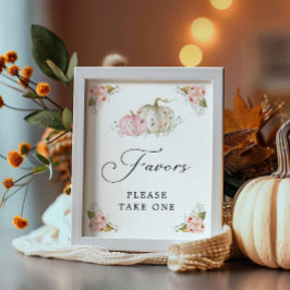 Roze pomkin Girl Baby shower Favors Sign Poster