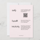 Roze pomkin Girl-Baby shower Kaart (Achterkant)