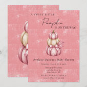 Roze pomkin Girl-Baby shower Kaart (Voorkant / Achterkant)