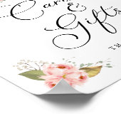 Roze pomkin Girl Baby shower Kaarten en Gifts Sign Poster (Hoek)