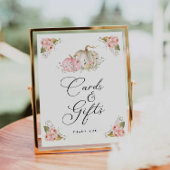 Roze pomkin Girl Baby shower Kaarten en Gifts Sign Poster