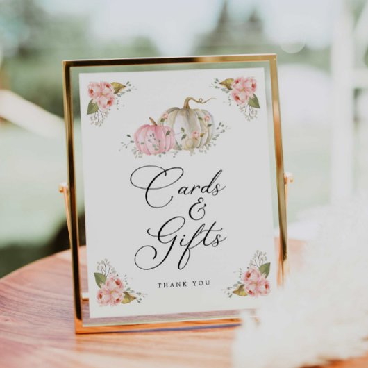 Roze pomkin Girl Baby shower Kaarten en Gifts Sign Poster