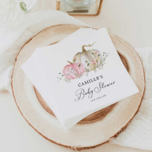 Roze pomkin Girl Baby shower Paper Servet