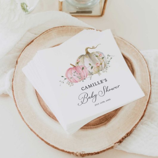 Roze pomkin Girl Baby shower Paper Servet