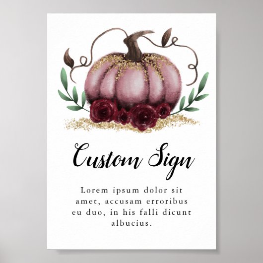 Roze pomkin Girl-Baby shower Poster (Voorkant)