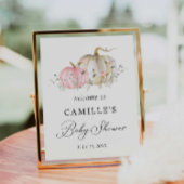 Roze pomkin Girl Baby shower Welkomstteken Poster