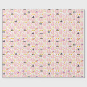 Roze pomkin Halloween Cadeaupapier (Vlak)