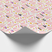 Roze pomkin Halloween Cadeaupapier (Hoek)