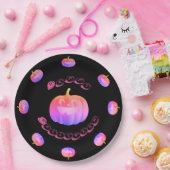Roze pomkin Halloween Papieren Bordje (Feest)