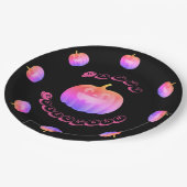 Roze pomkin Halloween Papieren Bordje (Gekanteld)