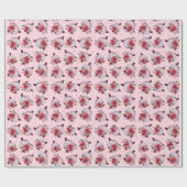Roze pomkin herfst florale waterverf najaarpatroon cadeaupapier (Vlak)