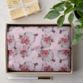 Roze pomkin herfst florale waterverf najaarpatroon tissuepapier (Geschenk)