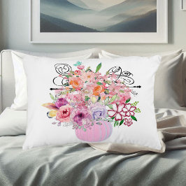 Roze pomkin Herfst Home Decor Floral Waterverf Accent Kussen