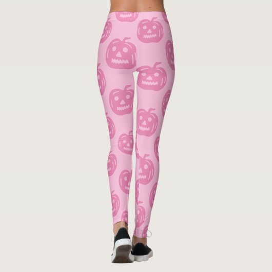 Roze pomkin Pattern Halloween Costume Womens Leggings (Achterkant)