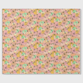 Roze pomkin-pleister cadeaupapier (Vlak)