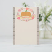 Roze pomkin Rustic Floral Hartelijk dank Bedankkaart (Staand voorkant)