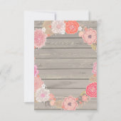 Roze pomkin Rustic Floral Hartelijk dank Bedankkaart (Achterkant)