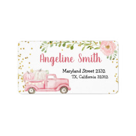 Roze pomkin  Truck Address Label
