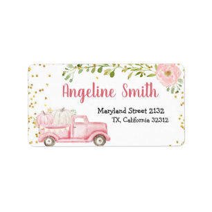 Roze pomkin  Truck Address Label
