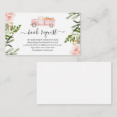 Roze pomkin Truck Baby shower Book Request Insert Informatiekaartje (Voorkant / Achterkant)