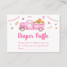 Roze pomkin Truck Baby shower Diaper Raffle