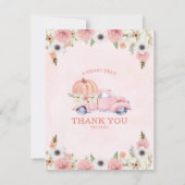 Roze pomkin Truck Baby shower Hartelijk dank Kaart (Achterkant)
