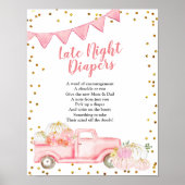 Roze pomkin Truck Late Night Diaper-teken Poster (Voorkant)