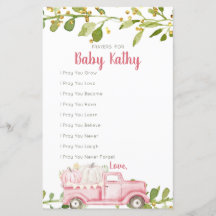 Roze pomkin Truck Love Prayers for Baby Sign