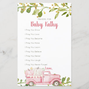 Roze pomkin Truck Love Prayers for Baby Sign