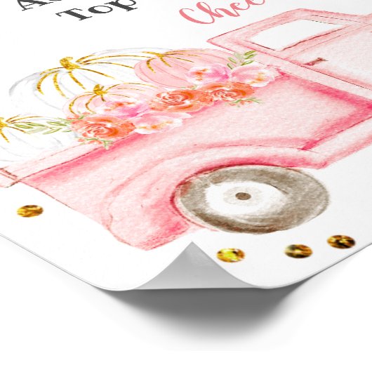 Roze pomkin Truck Mimosa Bar Signage Poster (Hoek)