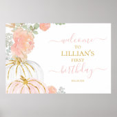 Roze pomkin Welkomstteken Poster (Voorkant)