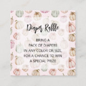 Roze pomkins Girl Baby Diaper Raffle Informatiekaartje (Voorkant)