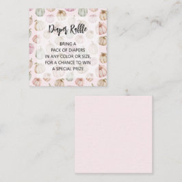 Roze pomkins Girl Baby Diaper Raffle Informatiekaartje