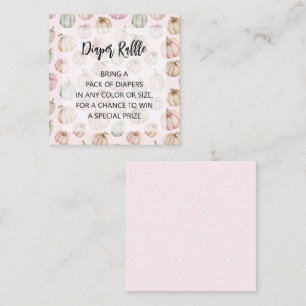 Roze pomkins Girl Baby Diaper Raffle Informatiekaartje