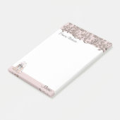 Roze pomp/stiletto & florale wervelingen post-it® notes (Schuin)