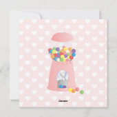 Roze pompelmachine feestdagenkaart (Achterkant)