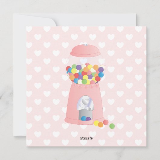 Roze pompelmachine feestdagenkaart (Achterkant)