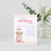 Roze pompelmachine kaart (Staand voorkant)