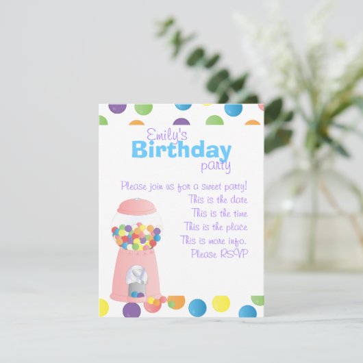 Roze pompelmachine kaart (Staand voorkant)