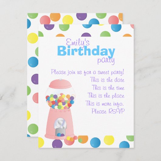 Roze pompelmachine kaart (Voorkant / Achterkant)