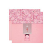 Roze pompelmachine met platte Wenskaart Kaart (Voorkant / Achterkant in situ)