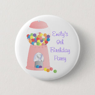 Roze pompelmachine ronde button 5,7 cm