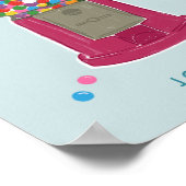 Roze pompelmachine Snoep Bubble Gum op maat Poster (Hoek)
