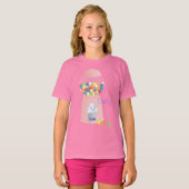 Roze pompelmachine t-shirt (Voorkant volledig)