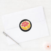roze pompelmoes ronde sticker (Envelop)