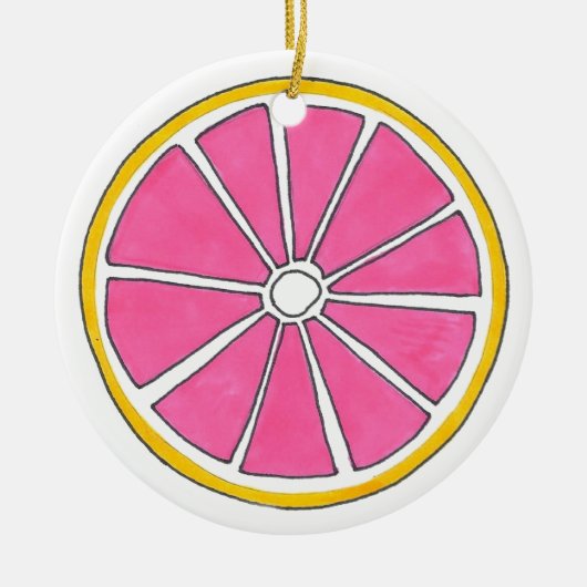 Roze pompelmoessap/pompelmoessap/citrusvruchten keramisch ornament (Voorkant)