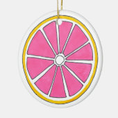 Roze pompelmoessap/pompelmoessap/citrusvruchten keramisch ornament (Links)
