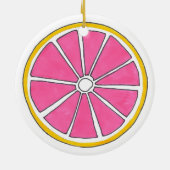 Roze pompelmoessap/pompelmoessap/citrusvruchten keramisch ornament (Achterkant)
