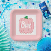 Roze pompoen 1e Birthday Paper Bord (Feest)