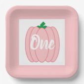 Roze pompoen 1e Birthday Paper Bord (Voorkant)